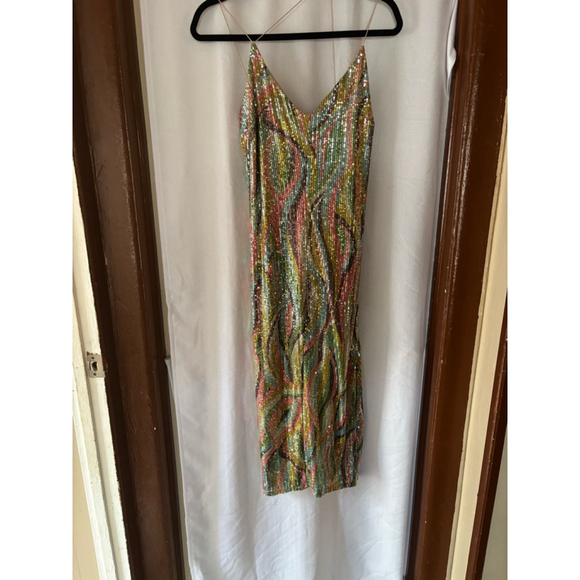 Fashion Dresses & Skirts - Women's Fashion Sequin Dress Size L Multi-color